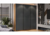 Шкаф-купе с 3 глухими дверями «Оскар Скания» Ручка черная, Дуб Крафт золотой, Серый графит, Графит матовый