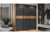 Шкаф-купе с 3 глухими дверями «Оскар Скания» Ручка черная, Дуб Крафт золотой, Серый графит, Дуб тортугга
