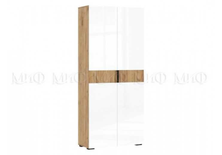 Роджина Шкаф 2-х ств. (800) (Белый глянец/Дуб Крафт, Дуб Крафт )