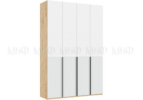 Шкаф 4-х створчатый (1600) Марвэл (дуб крафт/браш вайт)