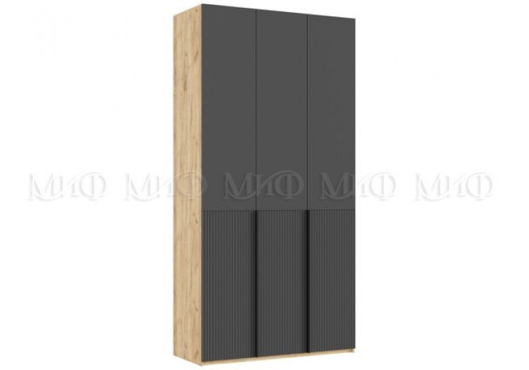 Шкаф 3-х створчатый (1200) с доп. ящиками Марвэл (дуб крафт/браш графит)
