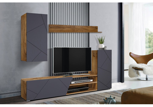 Стенка Прага - 6 New (таксония/ПВХ софт графит 0,3мм)