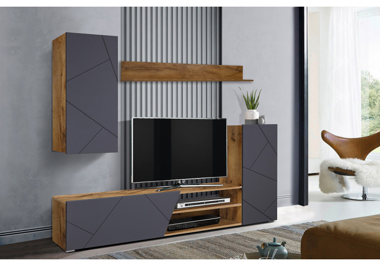 Стенка Прага - 6 New (таксония/ПВХ софт графит 0,3мм)