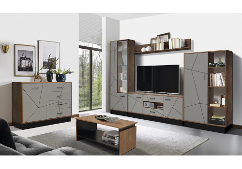 Тумба под ТВ 54.04 Гамма (таксония/черный/ПВХ грей)	