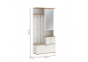Шкаф для прихожей 65.08 Антре с зеркалом (белый/дуб вотан/ДВПО белый/ткань велюр Forward 910 крем)