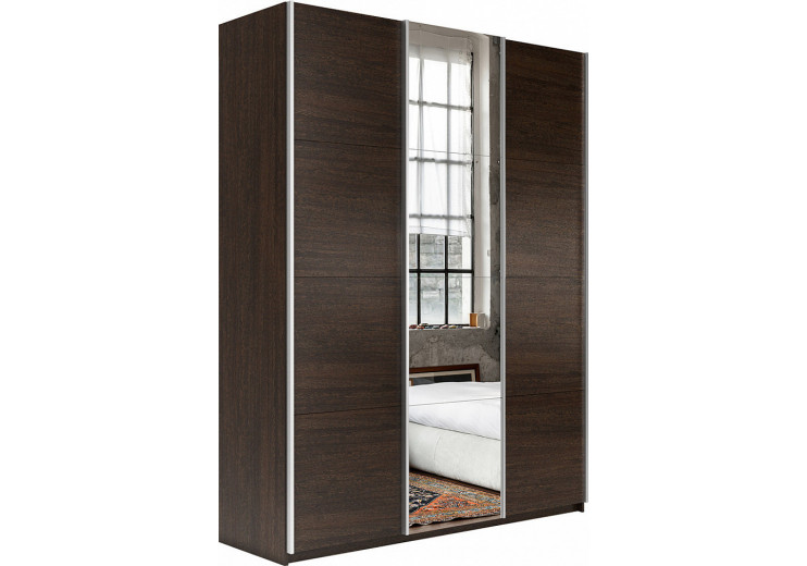 Шкаф-купе Прайм 3-х дверный (ЛДСП/Зеркало/ЛДСП) Венге
